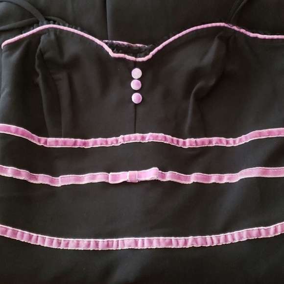 *NWT MY MICHELLE SOCIAL VELVET TRIM TULLE DRESS BLACK SPAGHETTI STRAP SZ 3/4 SM - Picture 3 of 8